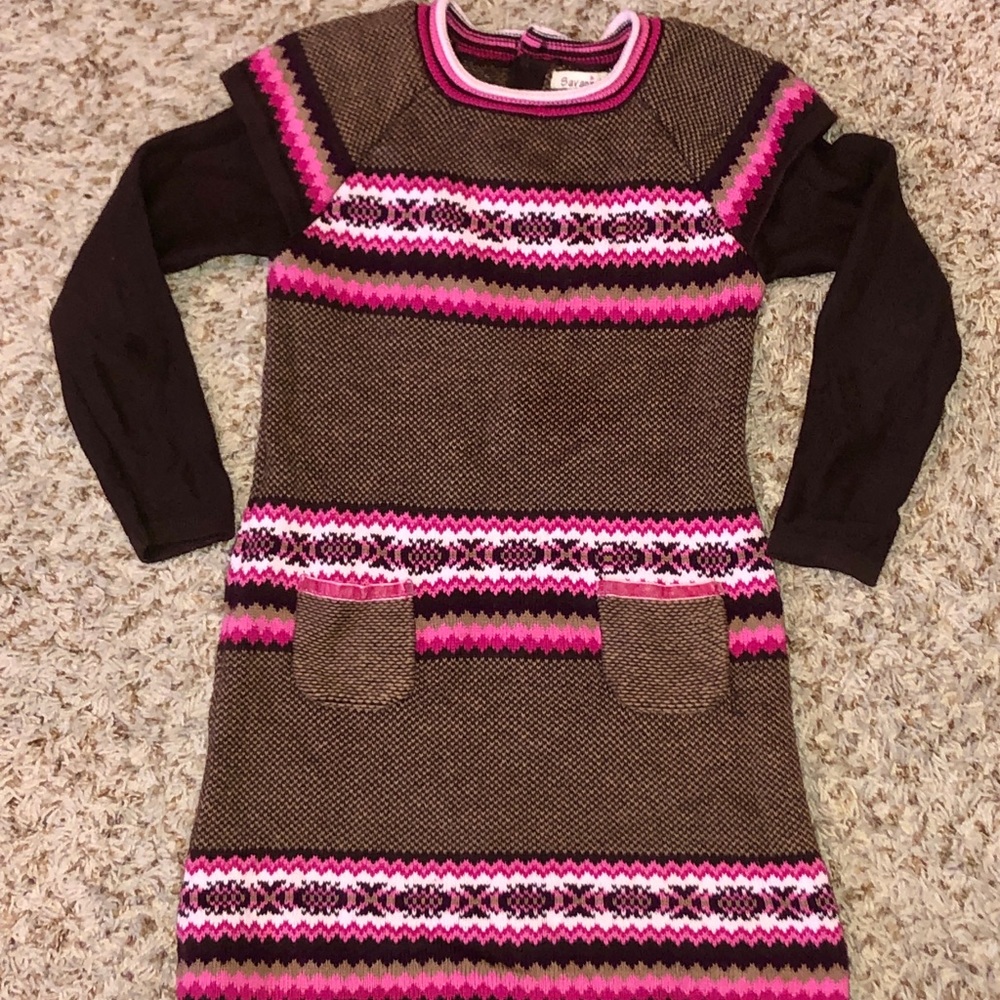 Savannah pink and brown dress- size 5T